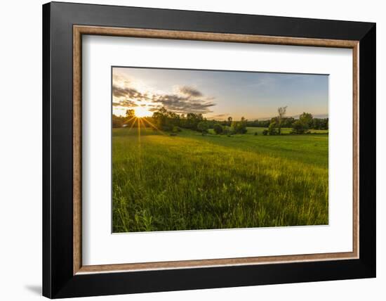 Last Light in a Hay Field in Epping, New Hampshire-Jerry and Marcy Monkman-Framed Photographic Print