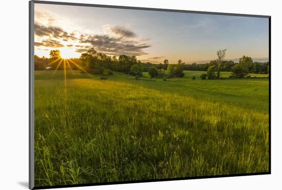 Last Light in a Hay Field in Epping, New Hampshire-Jerry and Marcy Monkman-Mounted Photographic Print