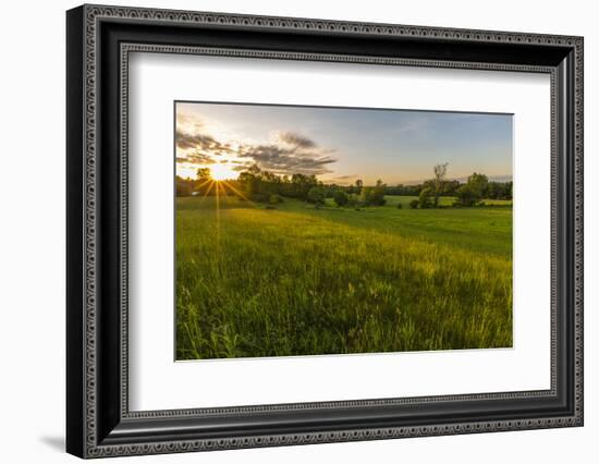 Last Light in a Hay Field in Epping, New Hampshire-Jerry and Marcy Monkman-Framed Photographic Print