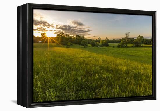 Last Light in a Hay Field in Epping, New Hampshire-Jerry and Marcy Monkman-Framed Premier Image Canvas