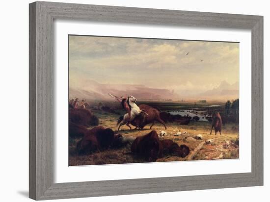 Last of the Buffalo-Albert Bierstadt-Framed Giclee Print