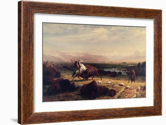 Last of the Buffalo-Albert Bierstadt-Framed Giclee Print