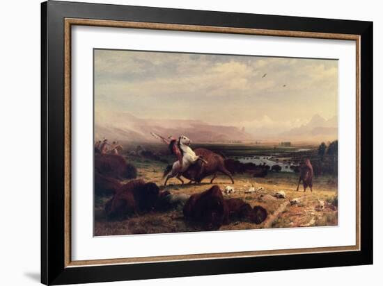 Last of the Buffalo-Albert Bierstadt-Framed Giclee Print