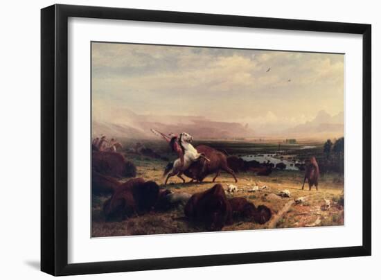 Last of the Buffalo-Albert Bierstadt-Framed Giclee Print