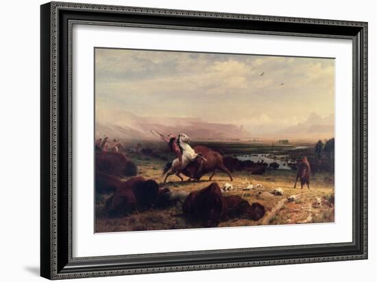 Last of the Buffalo-Albert Bierstadt-Framed Giclee Print