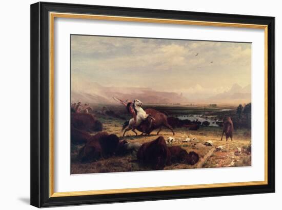 Last of the Buffalo-Albert Bierstadt-Framed Giclee Print