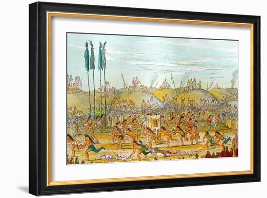 Last Race Ceremony Mandan O-Kee-Pa-George Catlin 1841-George Catlin-Framed Art Print