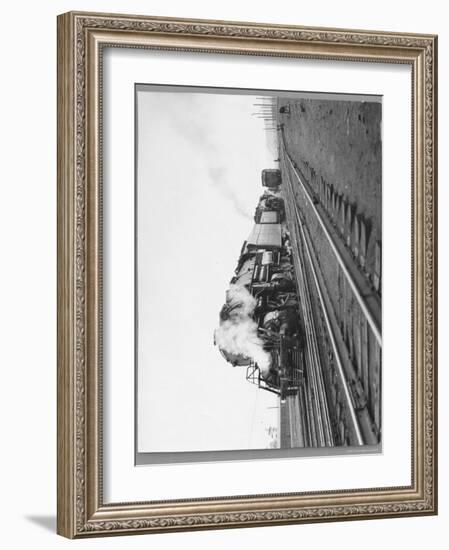 Last Steam Locomotive of Norfolk Western Railroad at Shaffers Crossing-Walker Evans-Framed Photographic Print