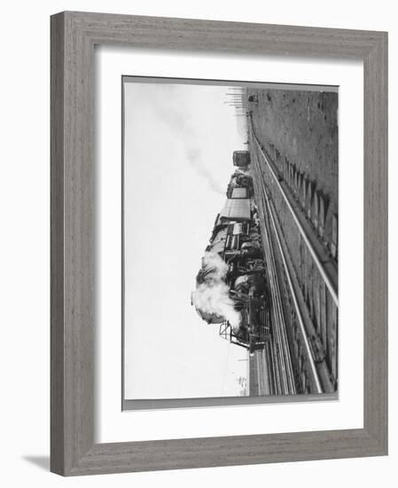 Last Steam Locomotive of Norfolk Western Railroad at Shaffers Crossing-Walker Evans-Framed Photographic Print