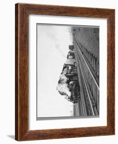 Last Steam Locomotive of Norfolk Western Railroad at Shaffers Crossing-Walker Evans-Framed Photographic Print