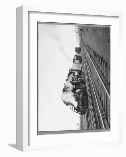 Last Steam Locomotive of Norfolk Western Railroad at Shaffers Crossing-Walker Evans-Framed Photographic Print