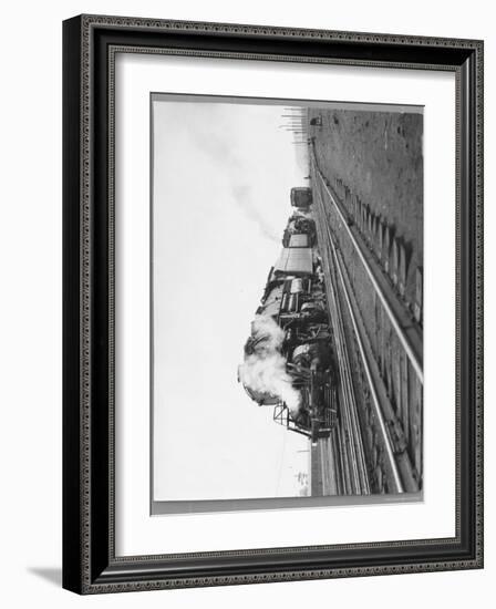 Last Steam Locomotive of Norfolk Western Railroad at Shaffers Crossing-Walker Evans-Framed Photographic Print