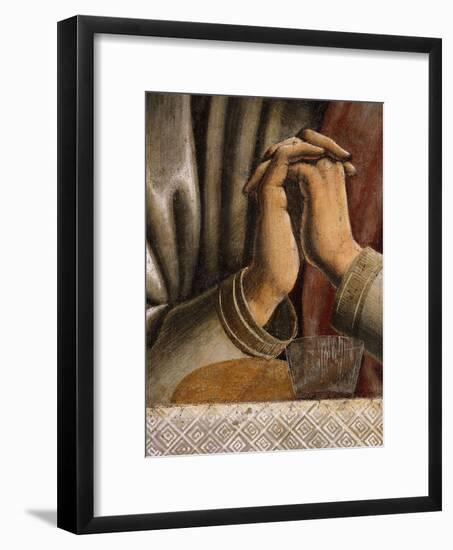 Last Supper Detail of Bread and Wine by Hands of Apostle Bartholomew, Fresco C.1444-50-Andrea Del Castagno-Framed Giclee Print