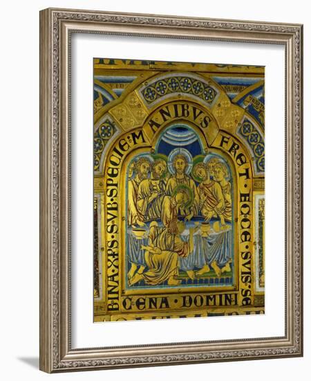 Last Supper, from the Verdun Altar, Enamel in Champleve Technique on Gilded Copper, Begun 1181-Nicholas of Verdun-Framed Giclee Print