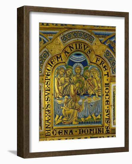 Last Supper, from the Verdun Altar, Enamel in Champleve Technique on Gilded Copper, Begun 1181-Nicholas of Verdun-Framed Giclee Print