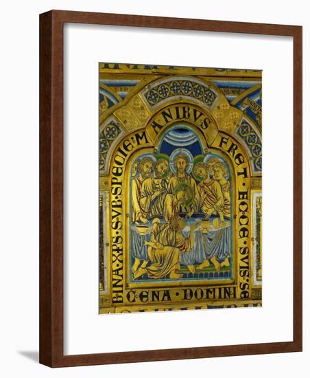 Last Supper, from the Verdun Altar, Enamel in Champleve Technique on Gilded Copper, Begun 1181-Nicholas of Verdun-Framed Giclee Print