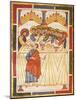 Last Supper, Miniature from the Matilde of Canossa Gospels, Italy 12th Century-null-Mounted Giclee Print
