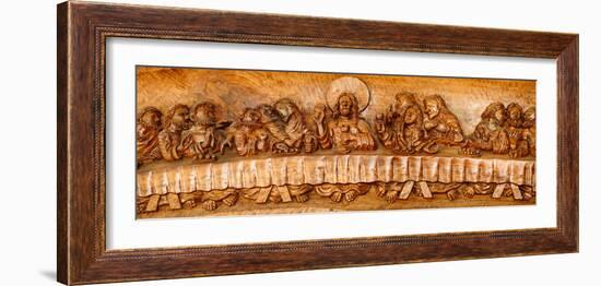 Last supper sculptures carving on wall, Vigan, Ilocos Sur, Philippines-null-Framed Photographic Print