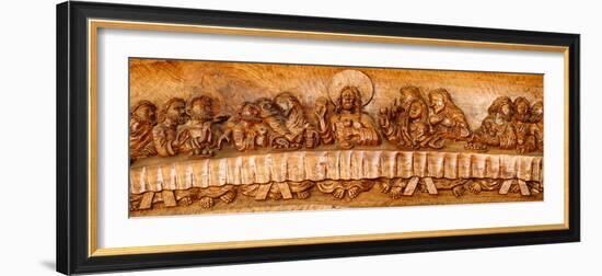 Last supper sculptures carving on wall, Vigan, Ilocos Sur, Philippines-null-Framed Photographic Print