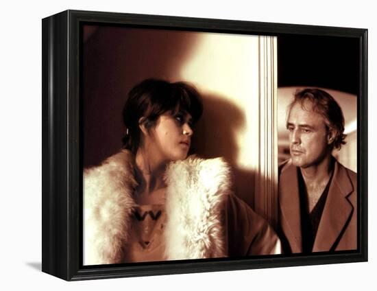 LAST TANGO IN PARIS, 1972 directed by BERNADO BERTOLUCCI Maria Schneider and Marlon Brando (photo)-null-Framed Stretched Canvas