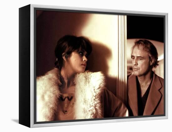 LAST TANGO IN PARIS, 1972 directed by BERNADO BERTOLUCCI Maria Schneider and Marlon Brando (photo)-null-Framed Stretched Canvas