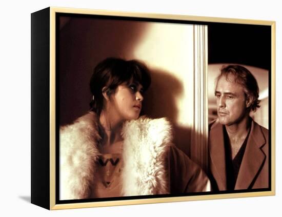 LAST TANGO IN PARIS, 1972 directed by BERNADO BERTOLUCCI Maria Schneider and Marlon Brando (photo)-null-Framed Stretched Canvas