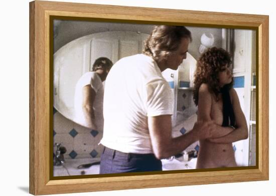 LAST TANGO IN PARIS, 1972 directed by BERNADO BERTOLUCCI Marlon Brando and Maria Schneider (photo)-null-Framed Stretched Canvas