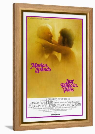 Last Tango in Paris, Marlon Brando, Maria Schneider, US poster, 1972-null-Framed Stretched Canvas