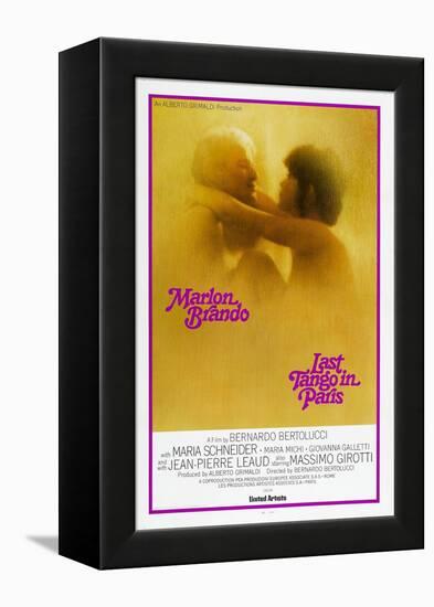 Last Tango in Paris, Marlon Brando, Maria Schneider, US poster, 1972-null-Framed Stretched Canvas