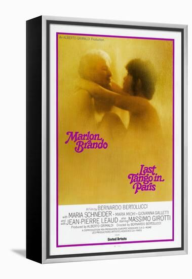 Last Tango in Paris, Marlon Brando, Maria Schneider, US poster, 1972-null-Framed Stretched Canvas