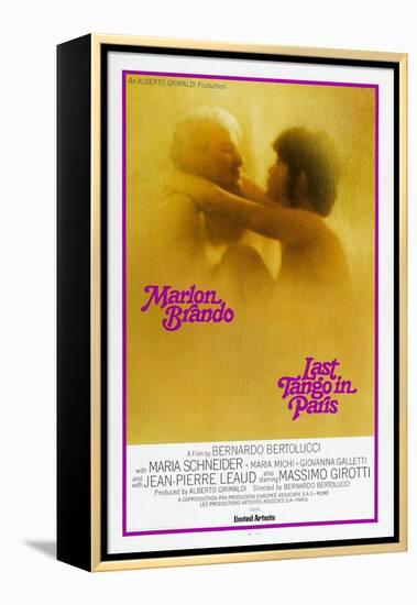 Last Tango in Paris, Marlon Brando, Maria Schneider, US poster, 1972-null-Framed Stretched Canvas