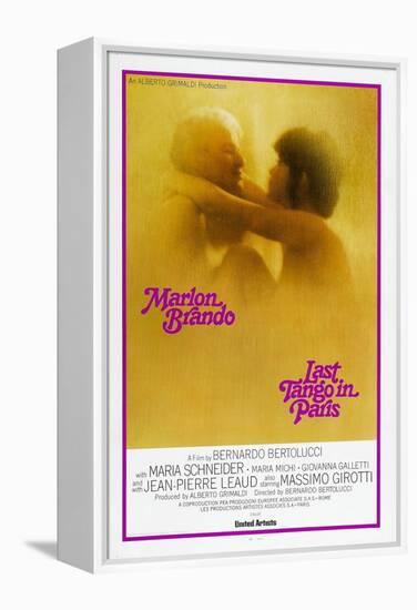 Last Tango in Paris, Marlon Brando, Maria Schneider, US poster, 1972-null-Framed Stretched Canvas