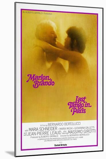 Last Tango in Paris, Marlon Brando, Maria Schneider, US poster, 1972-null-Mounted Art Print