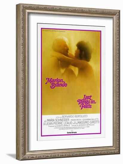 Last Tango in Paris, Marlon Brando, Maria Schneider, US poster, 1972-null-Framed Premium Giclee Print