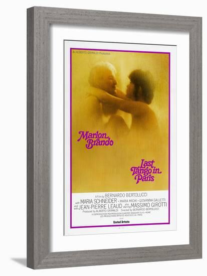 Last Tango in Paris, Marlon Brando, Maria Schneider, US poster, 1972-null-Framed Premium Giclee Print