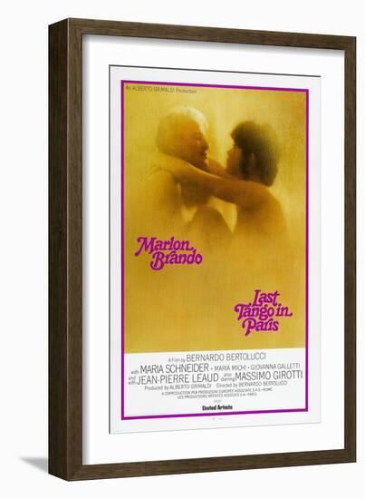 Last Tango in Paris, Marlon Brando, Maria Schneider, US poster, 1972-null-Framed Premium Giclee Print