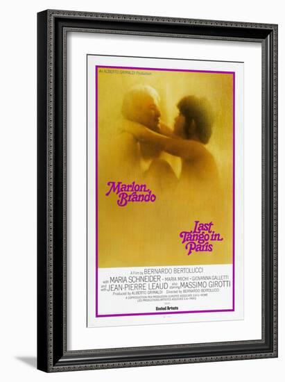 Last Tango in Paris, Marlon Brando, Maria Schneider, US poster, 1972-null-Framed Premium Giclee Print