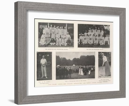 Last Week's Tennis and Croquet Tournaments and Public School Cricket-null-Framed Giclee Print