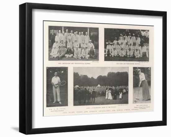 Last Week's Tennis and Croquet Tournaments and Public School Cricket-null-Framed Giclee Print