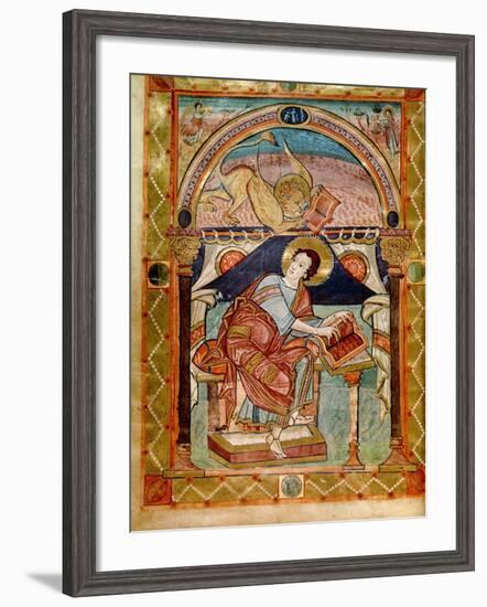 Lat 8850 F.81V St. Mark, French, from the Court School of Charlemagne-French School-Framed Giclee Print