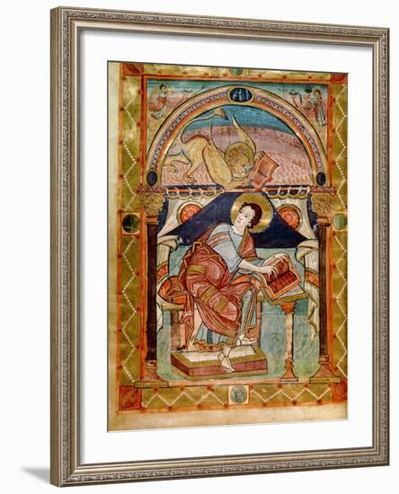 Lat 8850 F.81V St. Mark, French, from the Court School of Charlemagne-French School-Framed Giclee Print