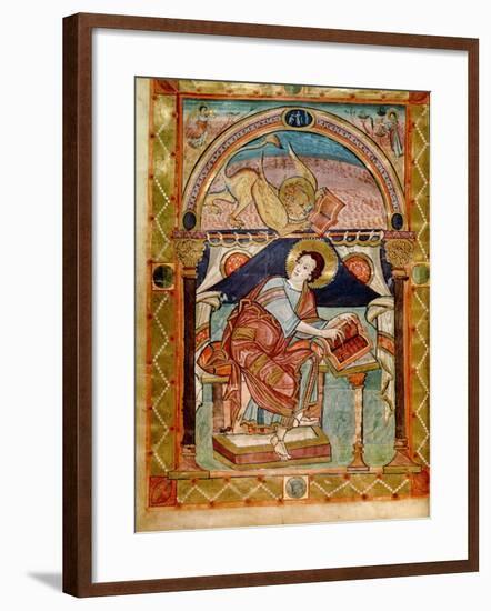 Lat 8850 F.81V St. Mark, French, from the Court School of Charlemagne-French School-Framed Giclee Print