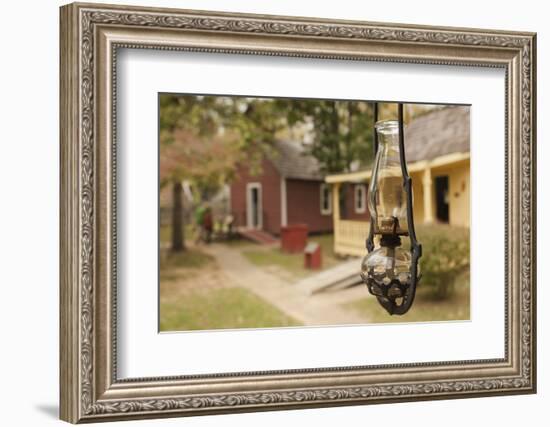 Late 19th Century Oil Lamp, Adams Corner Rural Village, Oklahoma, USA-Walter Bibikow-Framed Photographic Print