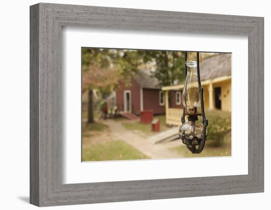 Late 19th Century Oil Lamp, Adams Corner Rural Village, Oklahoma, USA-Walter Bibikow-Framed Photographic Print