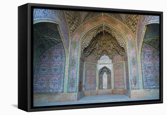 Late 19th century tiling at Nasir-al Molk Mosque, Shiraz, Iran, Middle East-James Strachan-Framed Premier Image Canvas