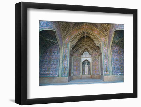 Late 19th century tiling at Nasir-al Molk Mosque, Shiraz, Iran, Middle East-James Strachan-Framed Photographic Print