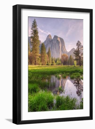 Late Afternoon at Cathedral Rocks, Yosemite Valley-Vincent James-Framed Photographic Print