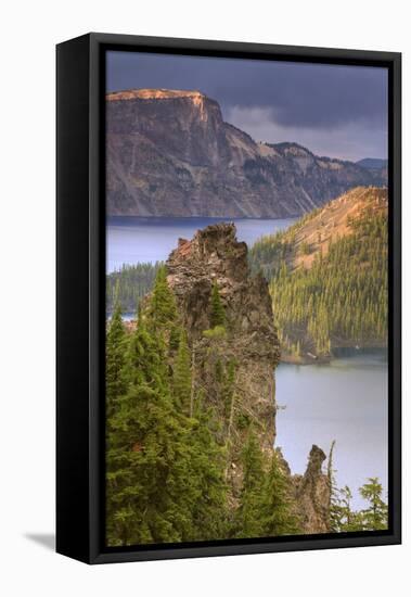 Late Afternoon Light at Crater's Edge, Crater Lake Oregon-Vincent James-Framed Premier Image Canvas