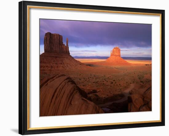 Late Afternoon Light Colors the Rock Formations, Monument Valley, Utah, USA-Janis Miglavs-Framed Photographic Print