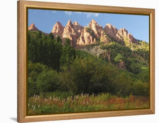 Late Afternoon Mountain Glow at the Maroon Bells Wilderness: Aspen, Colorado, USA-Michel Hersen-Framed Premier Image Canvas
